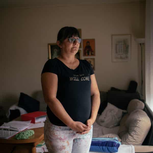 Marijana Petkovic, a teacher, at her home in Gornje Nedeljice village.