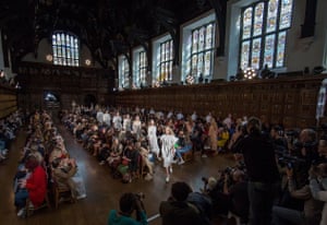 Models walk the runway at the Simone Rocha