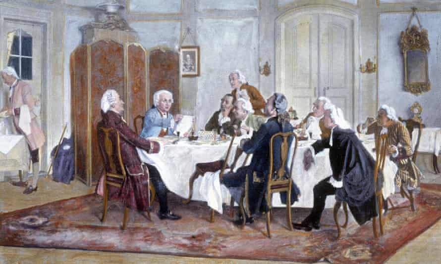 detail from Kant and His Comrades at the Table by artist Emil Doerstling, 1900.