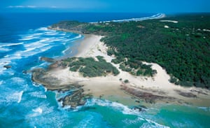 An aerial view of North Stradbroke island