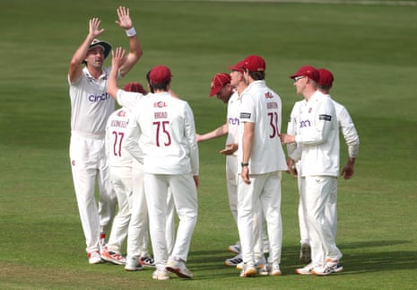 Northamptonshire players celebrate a Gloucestershire wicket