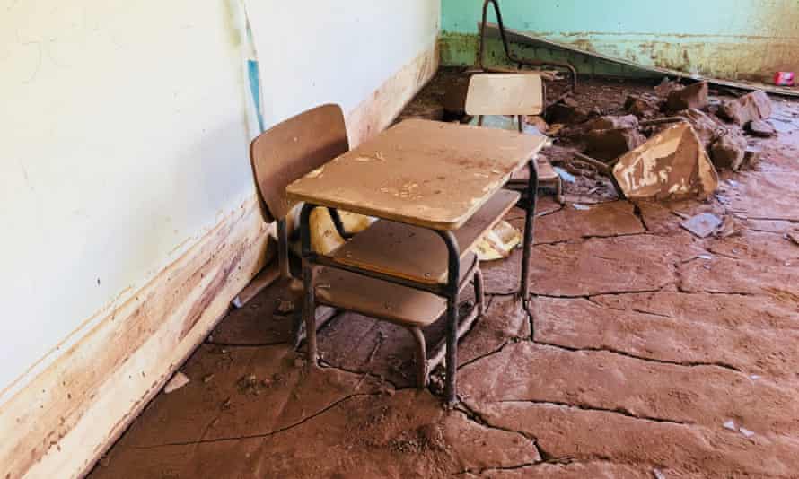 A classroom in Paracatu three years after the iron ore mine tailings dam collapse.