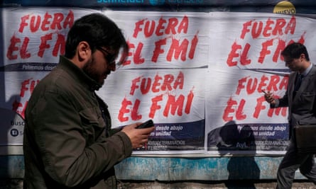 Anti-IMF posters on the streets of Buenos Aires.