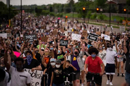 Protesters march after the murder of George Floyd in Minneapolis, Minnesota.