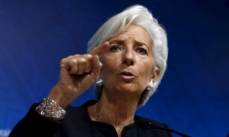IMF’s managing director Christine Lagarde speaks in Lima, Peru.