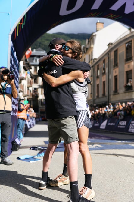 Ruth Croft at the finish line of UTMB in France, 2025