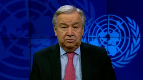 World on 'fast track to climate disaster', says UN secretary general – video