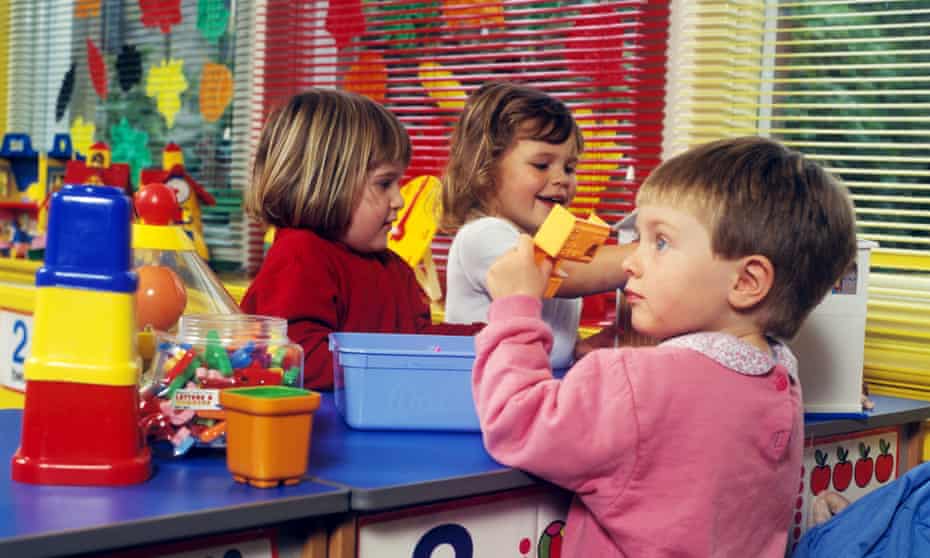 Children in a nursery class in Cardiff 