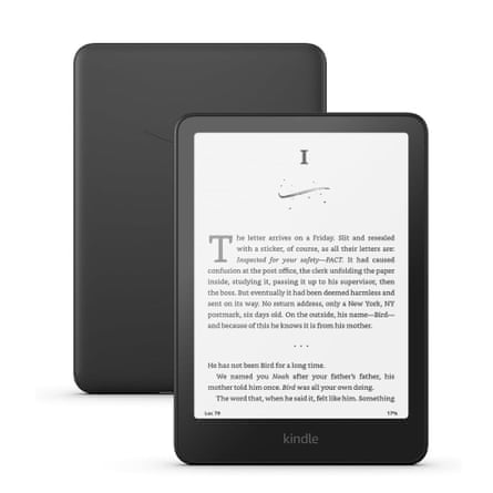 Amazon Kindle Paperwhite on a grey background