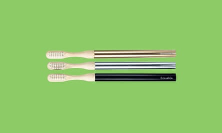 Metal and bamboo toothbrush