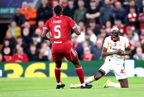 Ouch. Victor Osimhen goes down with a nasty looking arm injury.