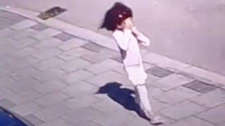 CCTV footage of a girl walking