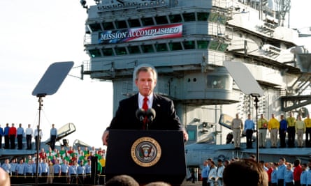 President George W Bush declares the end of major combat in Iraq on 1 May 2003