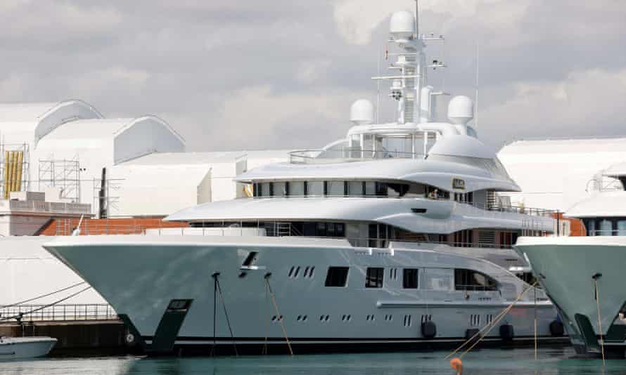 Superyacht Valerie is estimated to be worth £108m and has been docked at Barcelona Port. It is believed to belong to Russian oligarch and Putin ally Sergei Chemezov.