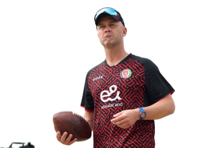 Jonathan Trott at the ICC Champions Trophy match between Afghanistan and Australia in February 2025