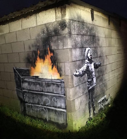 A close-up of the artwork, which also appears on Banksy’s Instagram account.