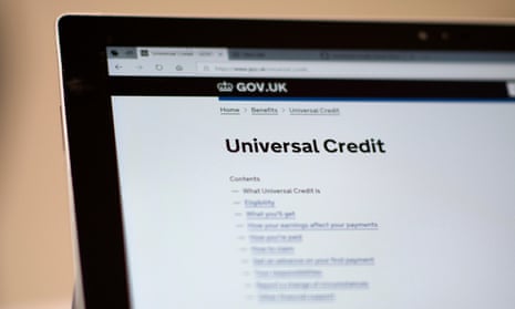 Universal credit website on laptop