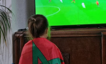 Hashim Wahbi's daughter watching the match 