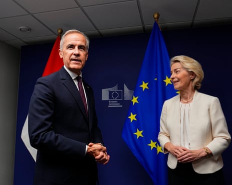 Canadian prime minister Mark Carney, and European Commission President Ursula von der Leyen participate in a bilateral meeting at the European Parliament in Strasbourg, France.