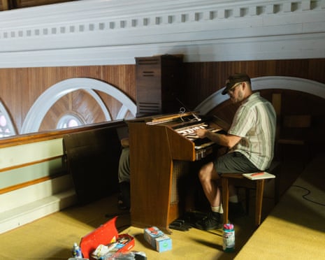 Man playing organ