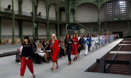 Models on the catwalk for Chanel