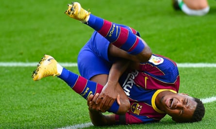 Barcelona Striker Ansu Fati Ruled Out For Four Months After Knee Surgery Barcelona The Guardian