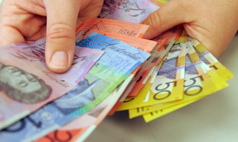 Australian banknotes being counted
