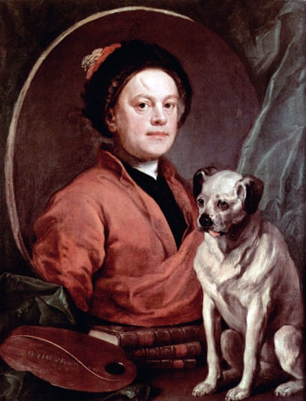 International canine … Hogarth’s self-portrait with his pug.
