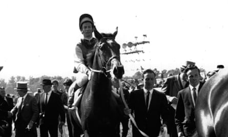 Lester Piggott brings home Nijinsky after their 1970 Derby victory