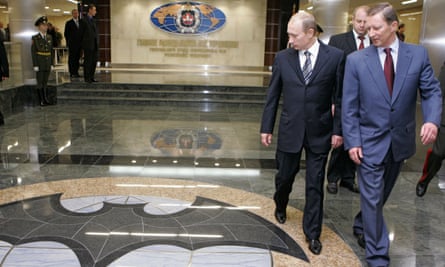 Vladimir Putin at the headquarters of the GRU military intelligence agency in Moscow, 2006