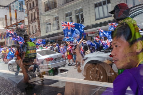 Anti-immigration protesters march through Sydney’s Chinatown