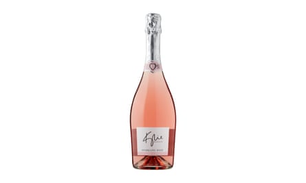 A bottle of Kylie Minogue Alcohol Free Sparkling Rosé Wine.