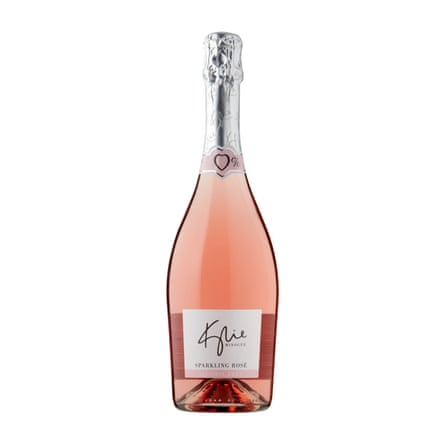 Bottle of Kylie Minogue Alcohol Free Sparkling Rosé Wine.