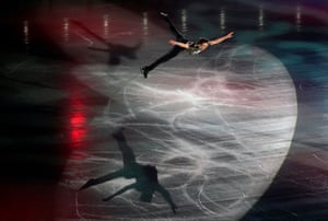 Makar Ignatov of Russia performs during the gala exhibition of the ISU Grand Prix of Figure Skating NHK Trophy in Tokyo, Japan