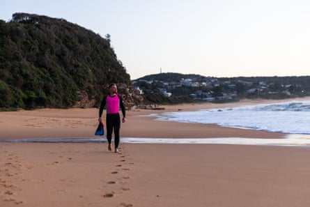 Graham Russell walks along the sand at MacMasters Beach
