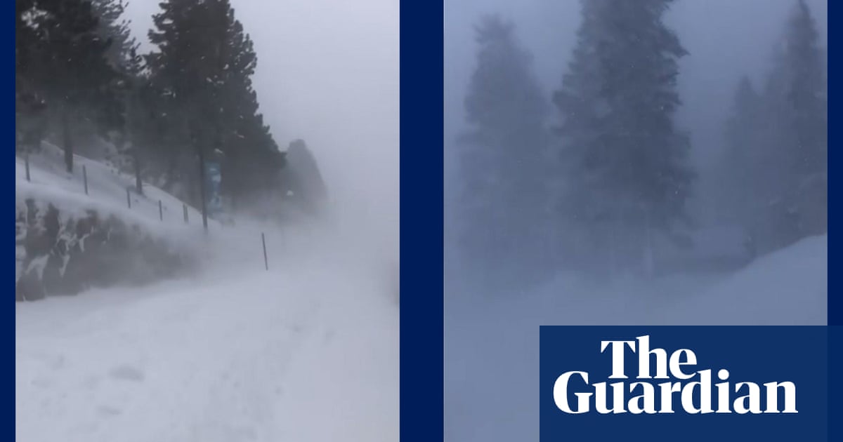 Winter storm creates blizzard conditions in central California – video