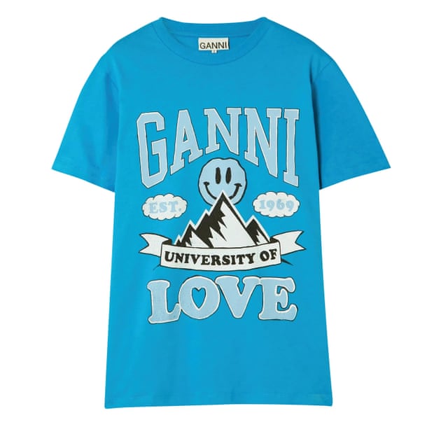 blue Ganni university of love T shirt