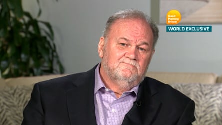 Thomas Markle Sr being interviewed on camera