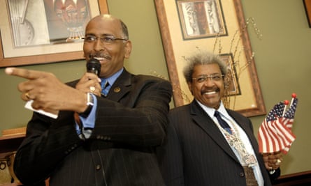Michael Steele with the boxing promoter Don King in 2006. Steele’s former brother-in-law is Mike Tyson – ‘Mike’s a cool guy.’