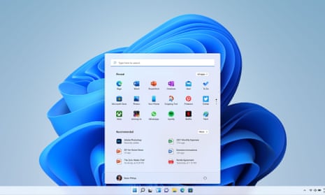 Windows 11 start menu and task bar