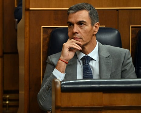 Spain's prime minister Pedro Sánchez attends an extraordinary parliamentary session to vote on a government housing decree at the Congress of Deputies in Madrid.