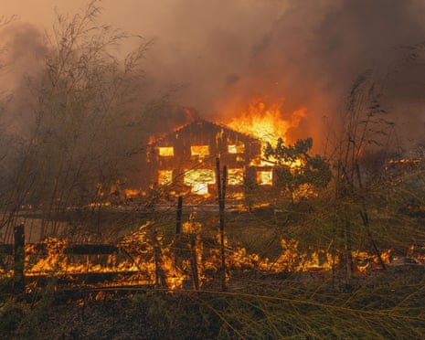 A home burns in Le Porge, in southwestern France.