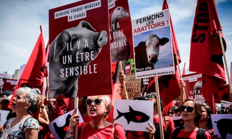 Animal rights demonstrators in Paris