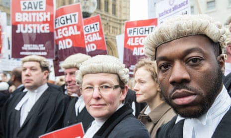 Barristers and solicitors at a rally in London