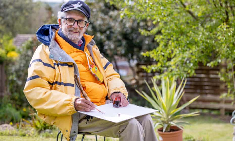 Philip Sutton sketching in his daughter’s garden