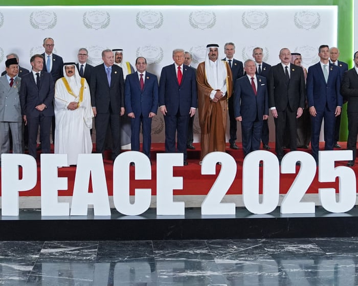 All living Israeli hostages freed and hundreds of Palestinian detainees and prisoners released as Trump leads Egypt summit – as it happened