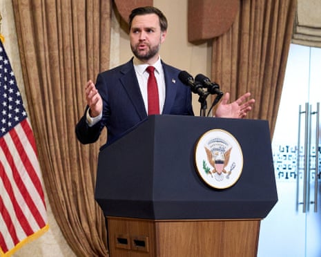 JD Vance speaks at a news conference on Sunday after meeting representatives from Pakistan and Iran in Islamabad