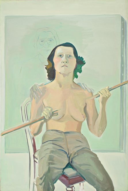 Self Portrait with Stick Maria Lassnig
