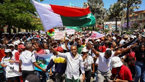 Protesters in Madagascar gather in the capital to celebrate – video