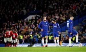 Gonzalo Higuaín, Jorginho and Mateo Kovacic sum up the mood of the Chelsea fans after Manchester United’s opening goal.